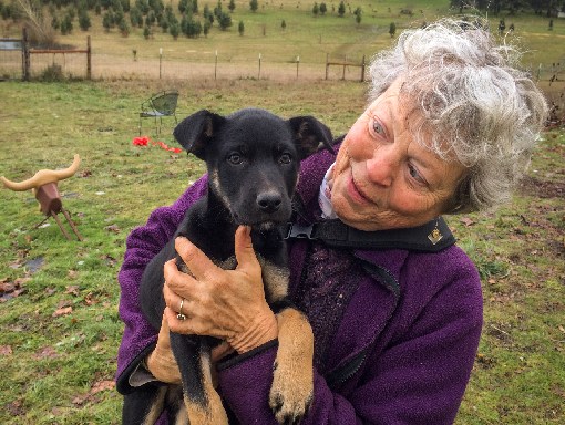 Kathryn and puppy Knap